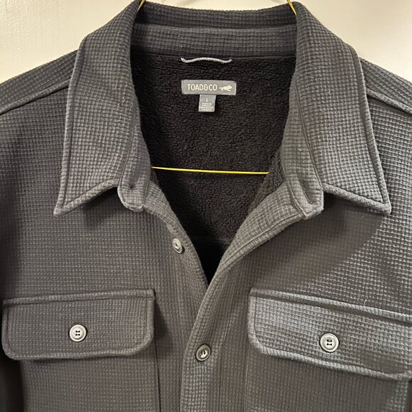 Toad & Co Waffle Knit, Fleece Lined Shirt Jac / Blue / Large - Picture 2 of 7